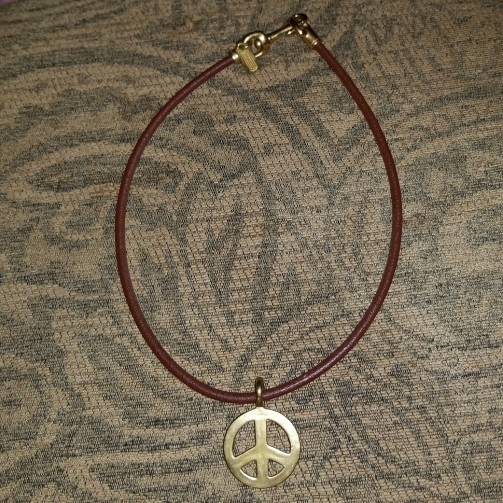 Coach Peace Sign Choker Necklace